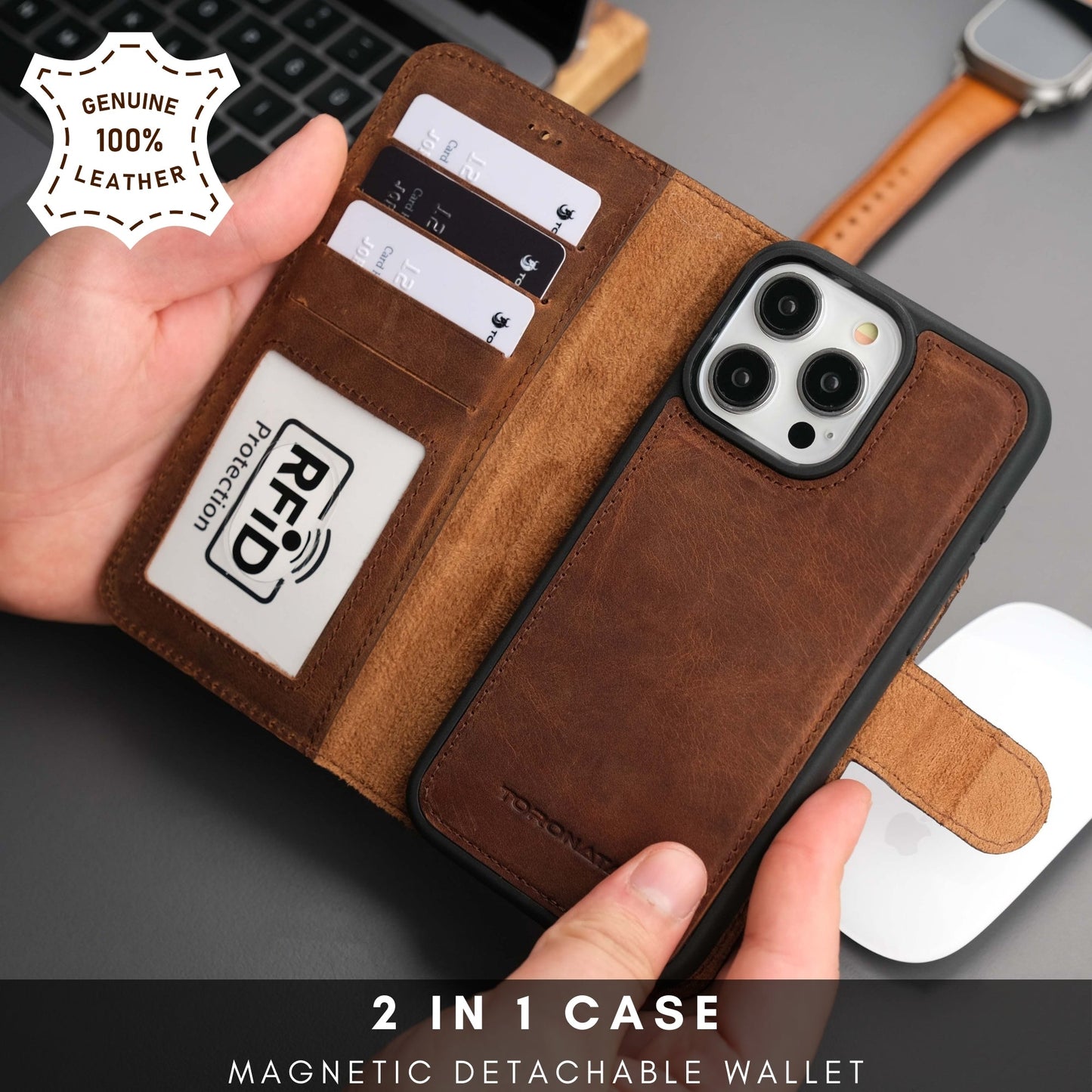 Casper iPhone 16 Pro Max Wallet Case Leather MagSafe