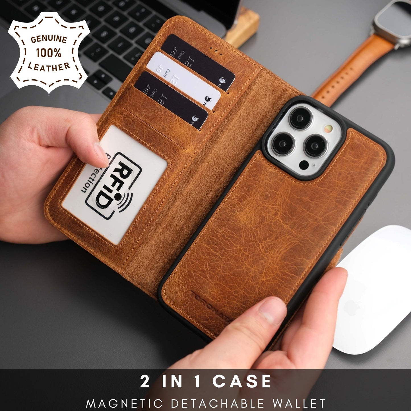 Casper iPhone 16 Pro Max Wallet Case Leather MagSafe