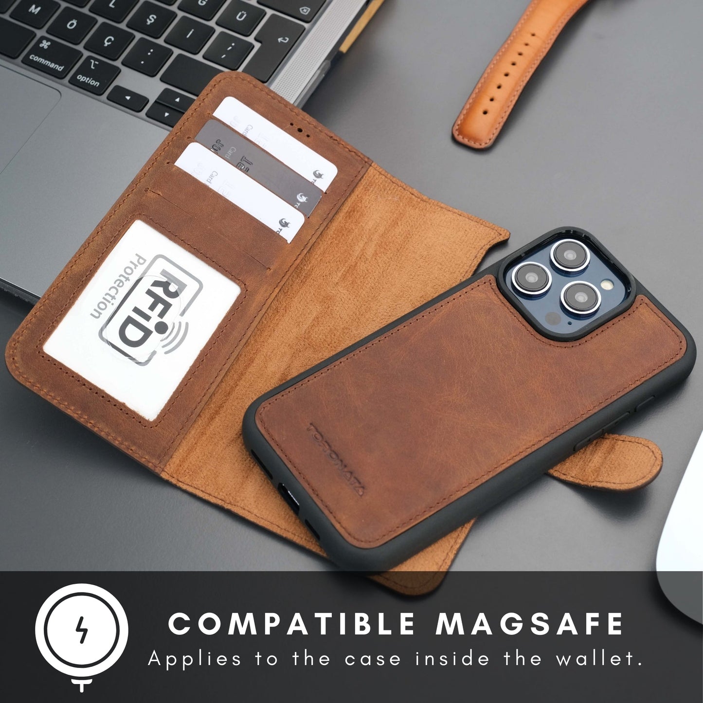 Casper iPhone 16 Pro Max Wallet Case Leather MagSafe