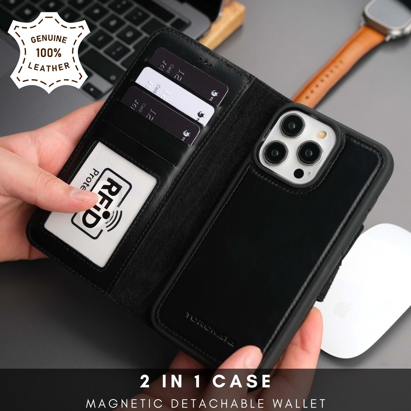 Casper iPhone 16 Pro Max Wallet Case Leather MagSafe